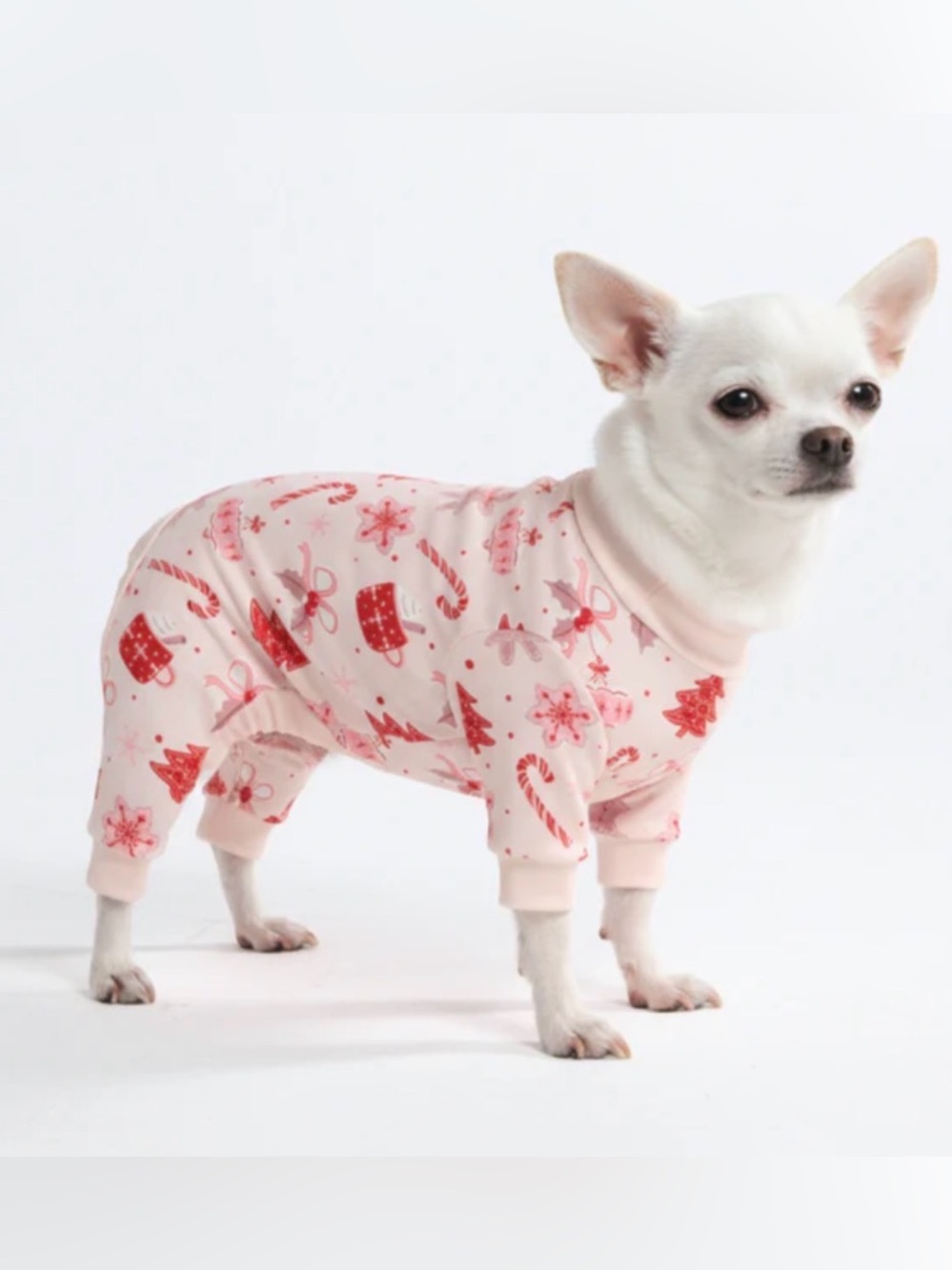 NWT Spark Paws - Pink Holiday Print Dog Pajamas Size Small